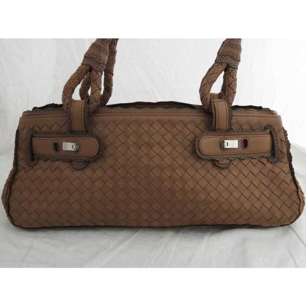 Bottega Veneta Intrecciato Leather Handbag Shoulder Bag Brown - Picture 2 of 3